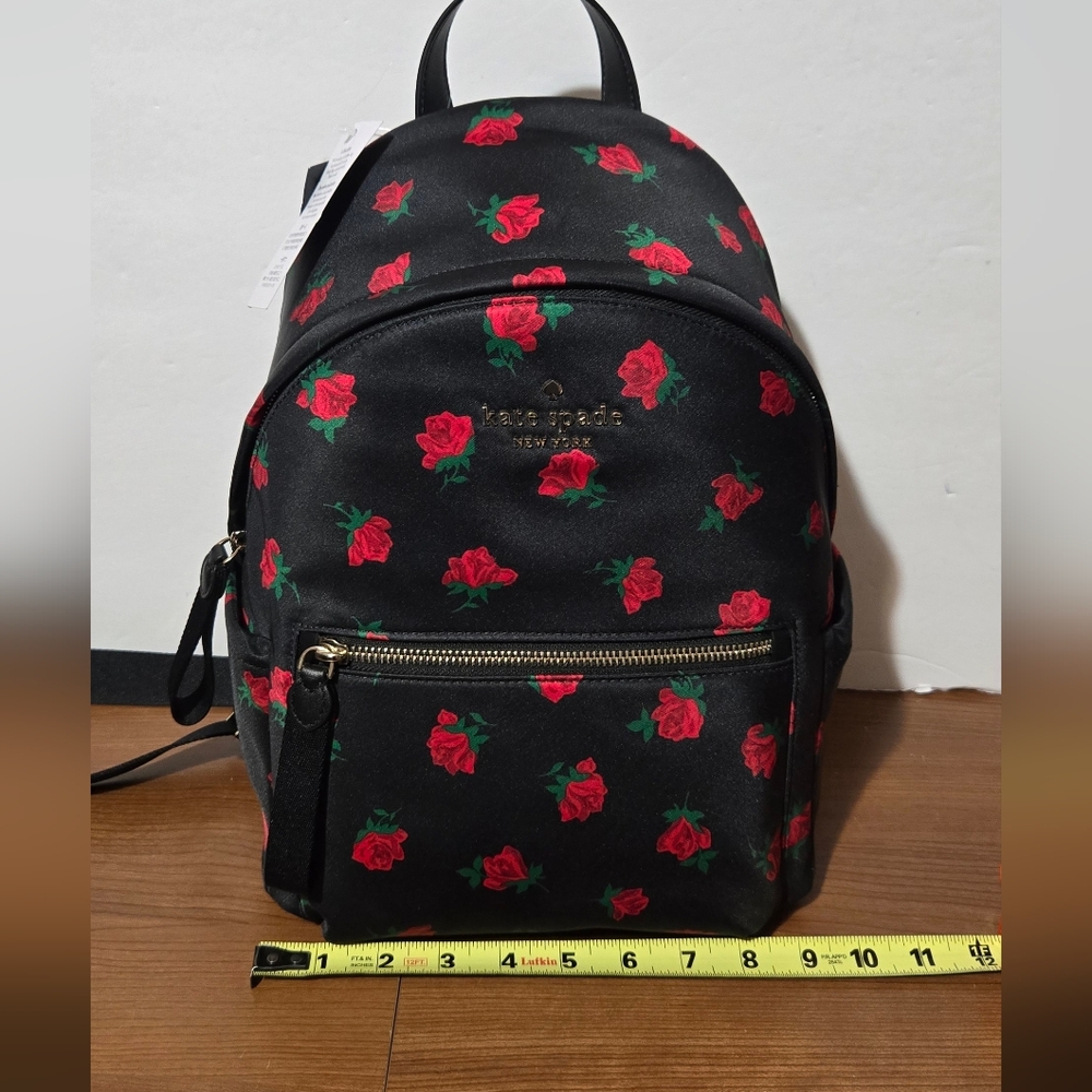 Kate Spade Floral Black and Red Backpack - Picture 2 of 10
